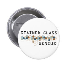 Stained Glass Genius Buttons