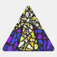Stained glass Gold Cross Triangle Stickers