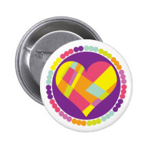 Stained Glass Heart Pins