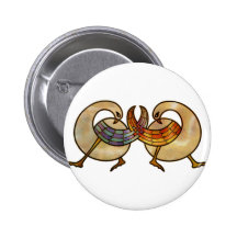stained glass interlaced swans button