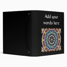 Stained Glass Kaleidoscope #2 3 Ring Binder