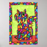 Stained Glass Kitty Print
