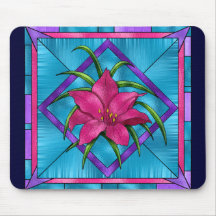 Stained Glass Lilly Mousepad