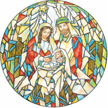 Stained Glass Nativity Painting Photo Cut Outs