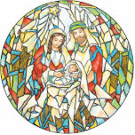 Stained Glass Nativity Painting Photo Cut Outs