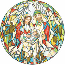 Stained Glass Nativity Painting Photo Cut Outs