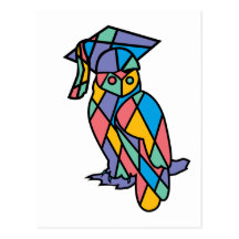 Stained Glass Owl Post Cards