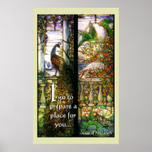 Stained Glass Peacock Heavenly Place for You Posters