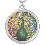Stained Glass Peacock Necklace