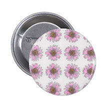 Stained Glass Pink Daisies