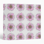Stained Glass Pink Daisies 3 Ring Binder