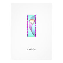 Stained Glass Rose   - Invitation