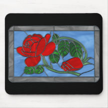 Stained Glass Rose Mousepad