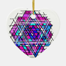 Stained Glass Star of David. Christmas Ornament