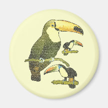 Stained Glass Toucan Refrigerator Magnets