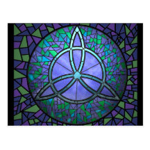 Stained Glass Triskele Post Card
