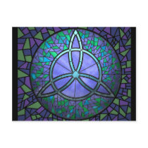 Stained Glass Triskele Post Card