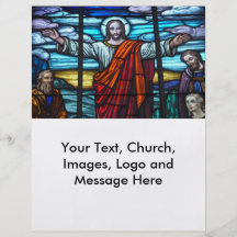 Stained Glass Window Jesus Church Flyer