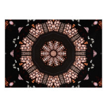 Stained Glass Window Kaleidoscope 14 Custom Invitations