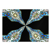 Stained Glass Window Kaleidoscope 16 Custom Invitation