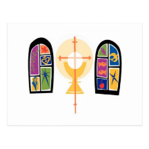 Stained Glass Window Save The Dates Postcards