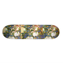 Stained Glass Wisteria Garden Skateboard