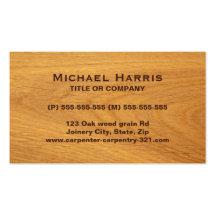 Stained oak wood business card