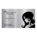 Stainless Steel Beauty Salon w/ Appointment Date Business Card Template