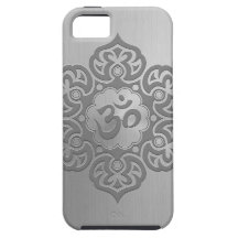 Stainless Steel Effect Floral Aum Graphic iPhone 5 Covers