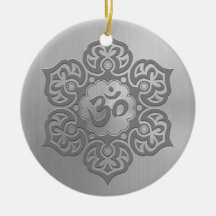 Stainless Steel Floral Aum Design Ornament