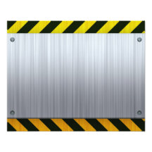 Stainless Steel with Hazard Stripes Photographic Print