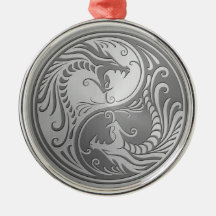 Stainless Steel Yin Yang Dragons Ornaments