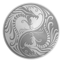 Stainless Steel Yin Yang Dragons Sticker