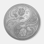 Stainless Steel Yin Yang Roses Refrigerator Magnet