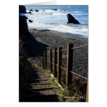 Stairs on the beach cards