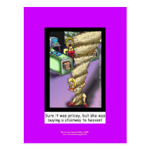 Stairway To Heaven Parody Cartoon On Postcard