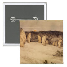 Stalks of Grain in Moonlight Button