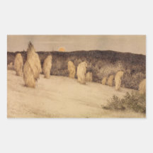 Stalks of Grain in Moonlight Rectangle Sticker