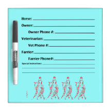 Stall Card Half Pass Quadrille Dry Erase White Board