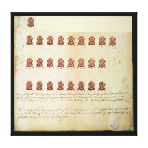 Stamp Act 1765 One Penny Stamp Proof Sheet Stretched Canvas Prints