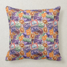 Stamp Collector Throw Pillow