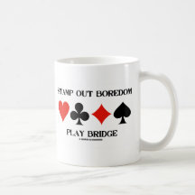 Stamp Out Boredom Play Bridge (Card Suits) Mugs