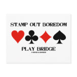 Stamp Out Boredom Play Bridge (Card Suits) Postcard