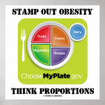 Stamp Out Obesity Think Proportions (MyPlate) posters