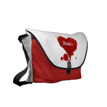 Stamped Heart Messenger Bag