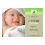 Stamped Monogram Birth Announcement :: lime greenl