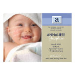 Stamped Monogram Birth Announcement :: periwinkle