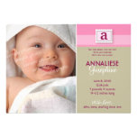 Stamped Monogram Birth Announcement :: pink