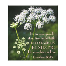 stand firm in faith bible verse stretched canvas print