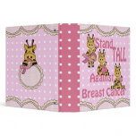 stand tall breast cancer giraffe notebook 3 ring binders